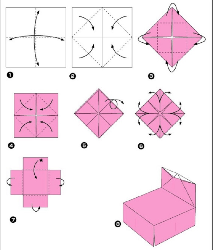 Как сделать диван из бумаги оригами