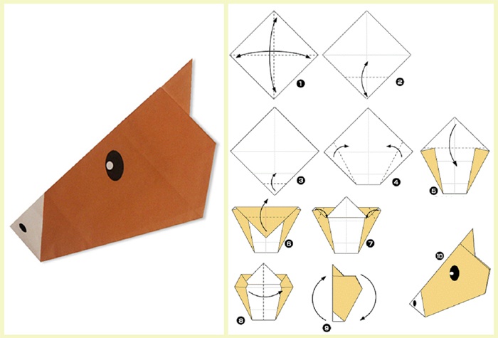 Схема оригами лошадки из бумаги