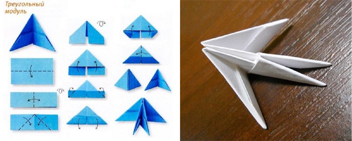 Схема оригами Лебедь