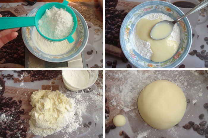 Процесс приготовления молочной мастики