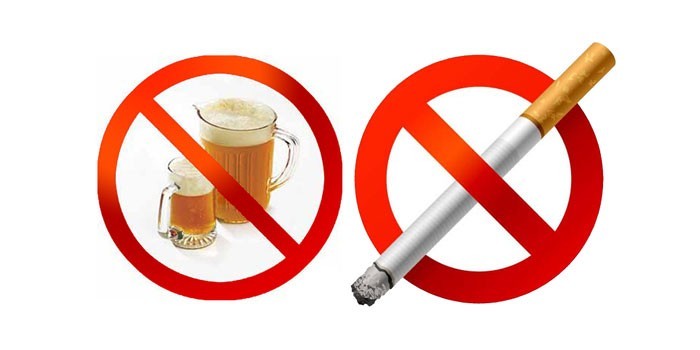 Запрет на алкоголь и курение