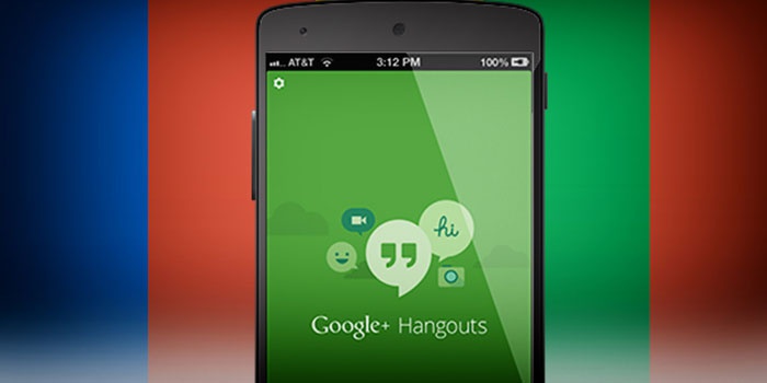 Мобильный телефон со стартовой страницей Hangouts