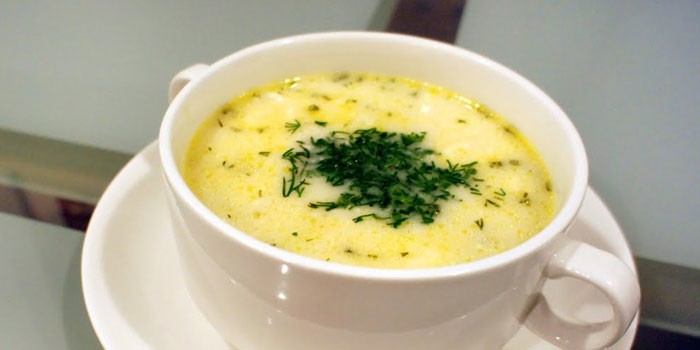 Грибной суп-пюре с плавленым сыром